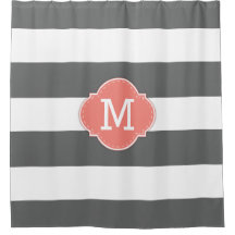 Flott mörk - grått- och vitrandar med monogramen