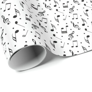 Flott musikaliskt mönster för musiksymboler presentpapper