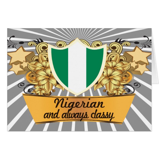 Flott nigerianskt hälsningskort (Framsidan Horizontal)