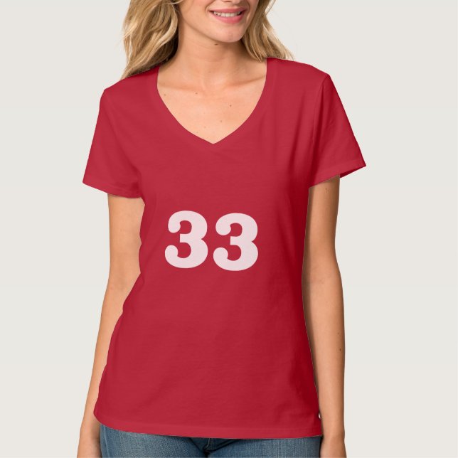 Flott numrera 33 t shirt (Framsida)