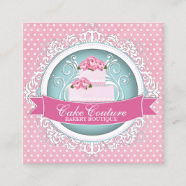 Flott och moderna tårtaformgivarevisitkortar fyrkantigt visitkort