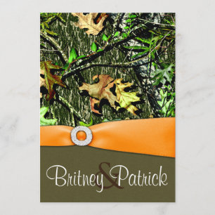 Flott orange jaga Camo bröllopinbjudningar Inbjudningar