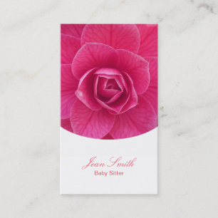 Flott rosa blom- babybarnvakt visitkort