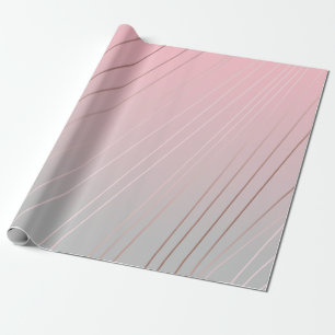 Flott rosa guld-, rosa- & grå färglutningmönste presentpapper