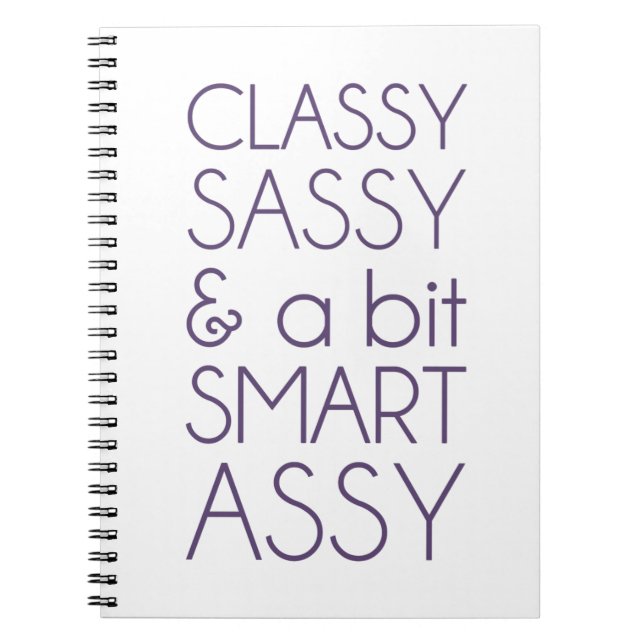 Flott Sassy och a bet den smart assyen Anteckningsbok Med Spiral (Framsidan)