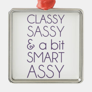 Flott Sassy och a bet den smart assyen Julgransprydnad Metall
