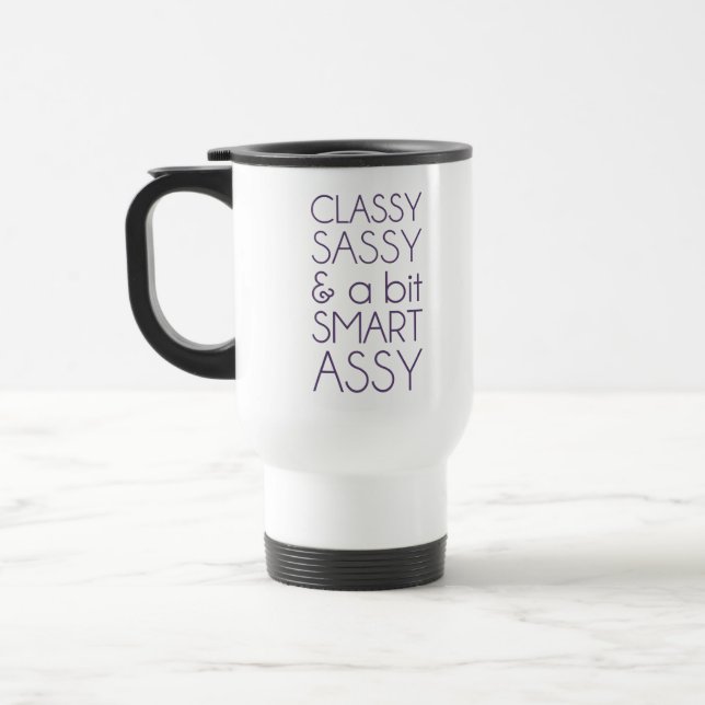 Flott Sassy och a bet den smart assyen Resemugg (Vänster)