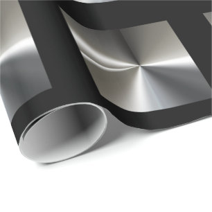 Flott silver och svart presentpapper