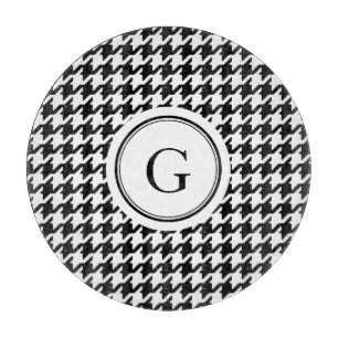 Flott svart monogram för vithoundstoothmönster