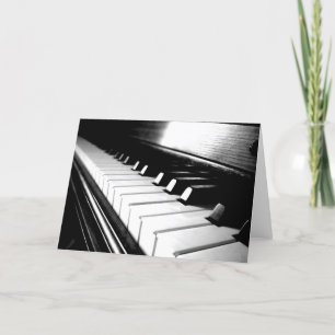 Flott svart- & vitpianofotografi kort