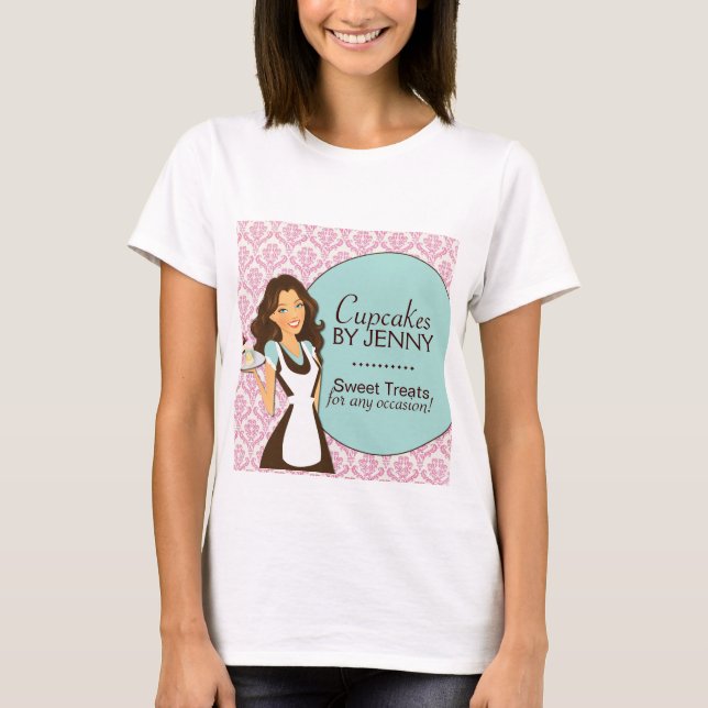 Flott T-tröja för muffinSilhouettebageri Tee Shirt (Framsida)