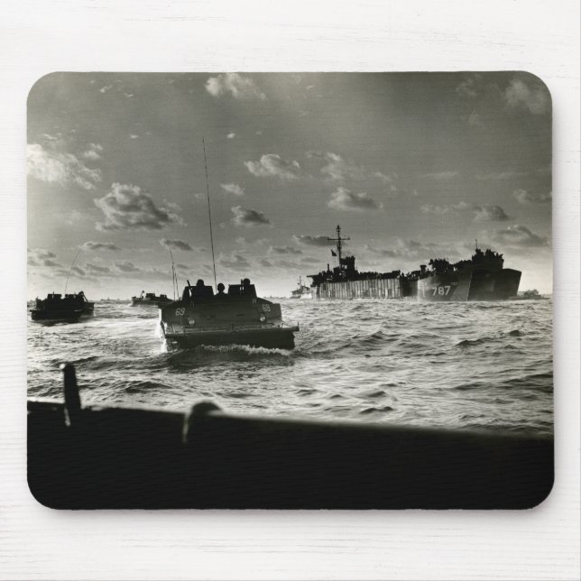 Flottaanfall Iwo Jima för WWII US Musmatta (Framsidan)