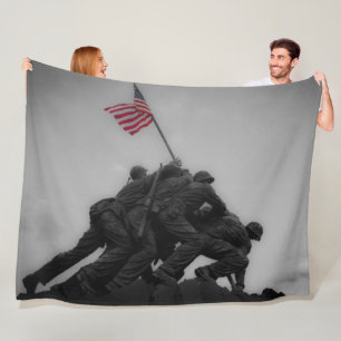 FLOTTALÖNELYFTFLAGGA på IWO JIMA Fleecefilt