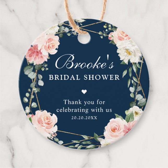  flottan Blommigt Guld Möhippa Tack Gåvor Etiketter (Framsida)