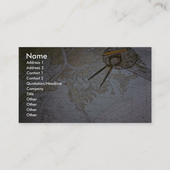 Flottan kartlägger och kompasset, avdelare visitkort (Framsida)