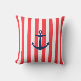 Flottankor på Röda stripe Kudde