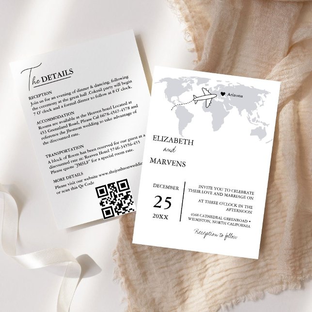 Flottans blå destinationsresa i hela Bröllop Inbjudningar (Skapare uppladdad)