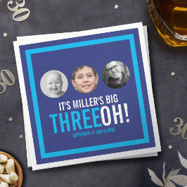 Flottans himlar blå 30:e tre OH! fotofödelsedag Pappersservett