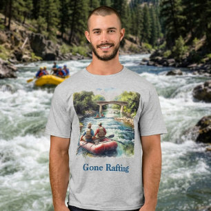 Flottat på floden Vitvattenflotte Äventyr Män T Shirt