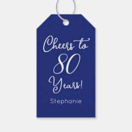 Flottblå turer till 80 år 80:e födelsedagsfavorite presentetikett