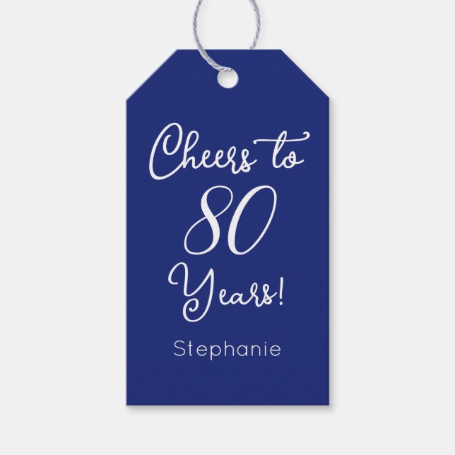 Flottblå turer till 80 år 80:e födelsedagsfavorite presentetikett (Framsidan)