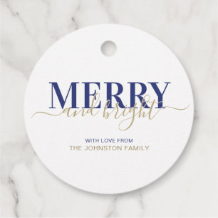 Flottblå typografi - god jul gåvor etiketter