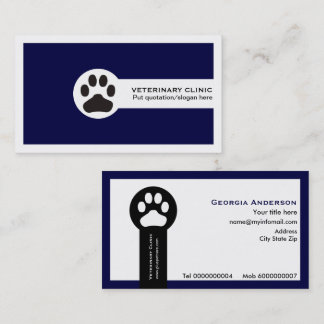 Flottblå veterinär/Veterinärklinik minimalist Visitkort
