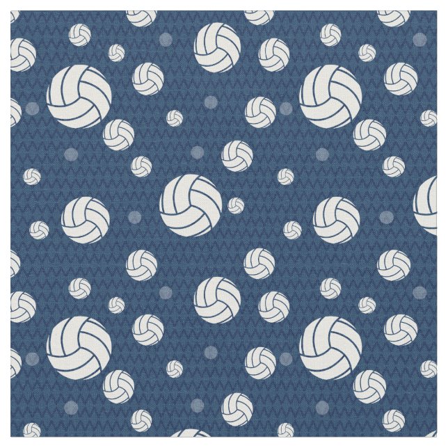 Flottblå Volleyball Chevron Patterned Tyg (Närbild)