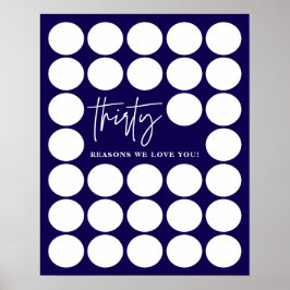 Flottblått 30 skäl Vi Kärlekar er födelsedagskvinn Poster