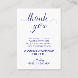 Flottblått i stället för favoritvälgörenhetsgivare placeringskort