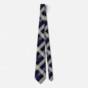 Flottblått, lätt beige, träkolsdiagram Gingham Slips