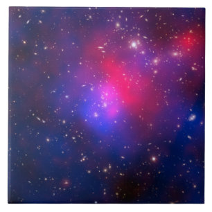 Flottblått med Shock rosa Celestial Space Photo Kakelplatta