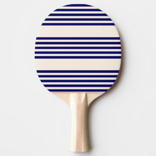 Flottblått och beige fem rand mönster pingisracket