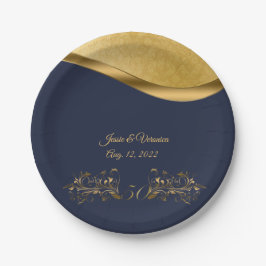 Flottblått och Guld 50 Bröllop-årsdagen