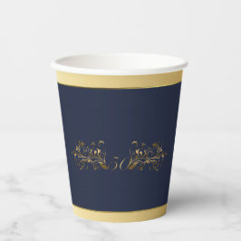 Flottblått och Guld 50 Bröllop-årsdagen