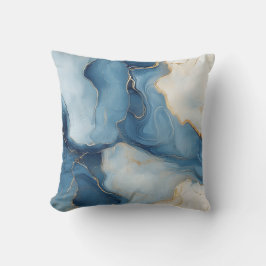 Flottblått och Guld Marble Decorative Dekorativ ku Kudde