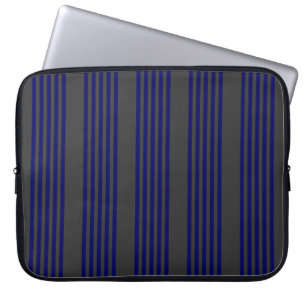 Flottblått och kol fem rand mönster laptop fodral