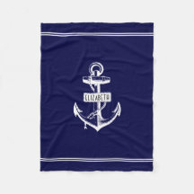 Flottblått och vitt sjömansankare och linjer