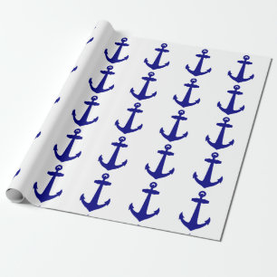 Flottblått på vit kustdekalare presentpapper