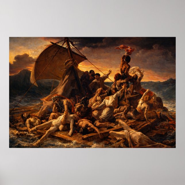 Flotten Medusas av Théodore Géricault Poster (Framsidan)