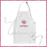 Flotters Rosa Lotus Flower Förkläde<br><div class="desc">Snygg rosa-lotus-blomma accentuerad med abstraktens penseldrag. Lägg till ditt namn för att anpassa.</div>