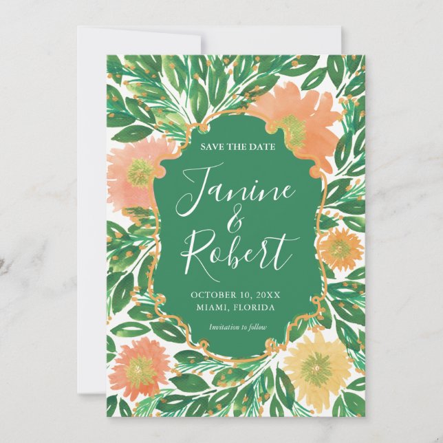 Flottfärgsfärg Spara datumet Inbjudningar (Framsida)