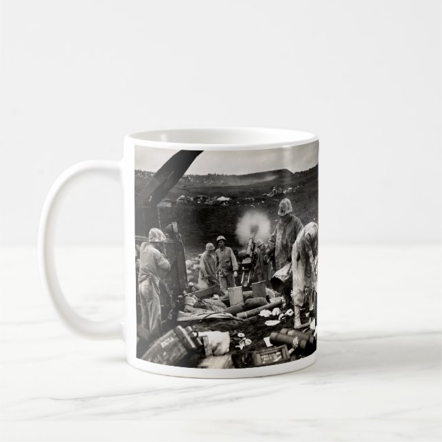 Flottor för WWII US på Iwo Jima Kaffemugg (Vänster)