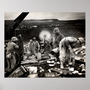 Flottor för WWII US på Iwo Jima Poster