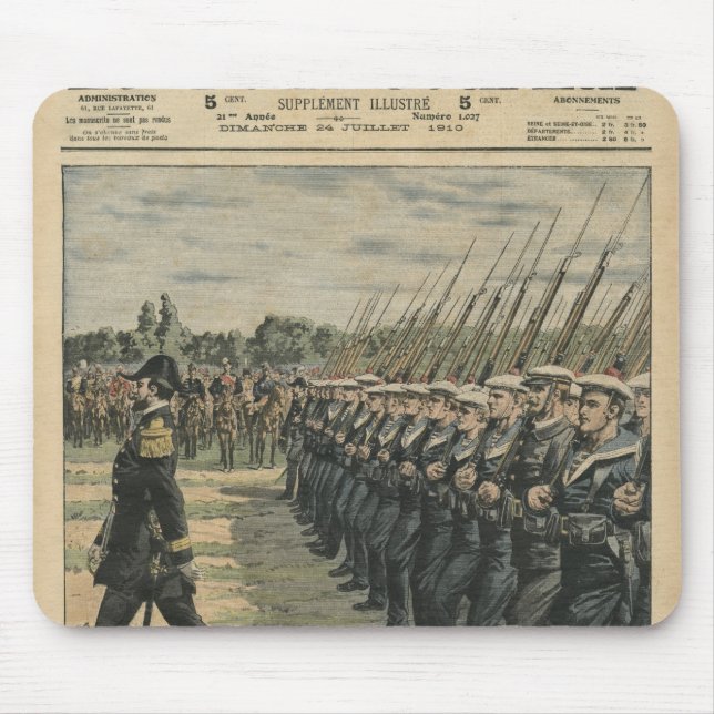 Flottor på parad på granska av 14th musmatta (Framsidan)