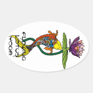 Flotus Yoga Sticker Ovalt Klistermärke