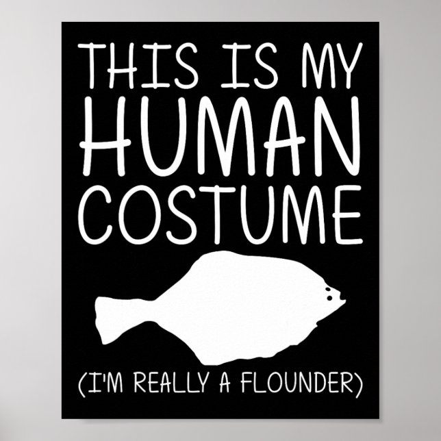 Flounder Easy Halloween Human Costume Food Fish Di Poster (Framsidan)