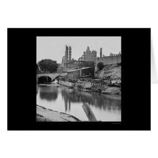 Flour Mill by the James River & Richmond, VA 1865 Hälsningskort