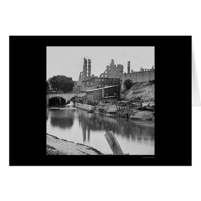 Flour Mill by the James River & Richmond, VA 1865 Hälsningskort (Framsidan Horizontal)