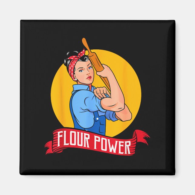 Flour Wer - Funny Baking &amp; Pastry Baker - Baki Magnet (Framsidan)